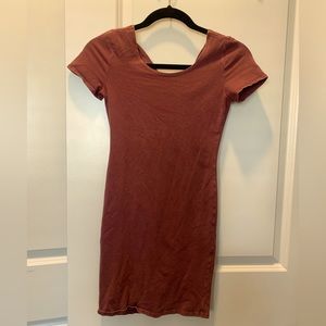 Backless Bodycon Burgundy Dress